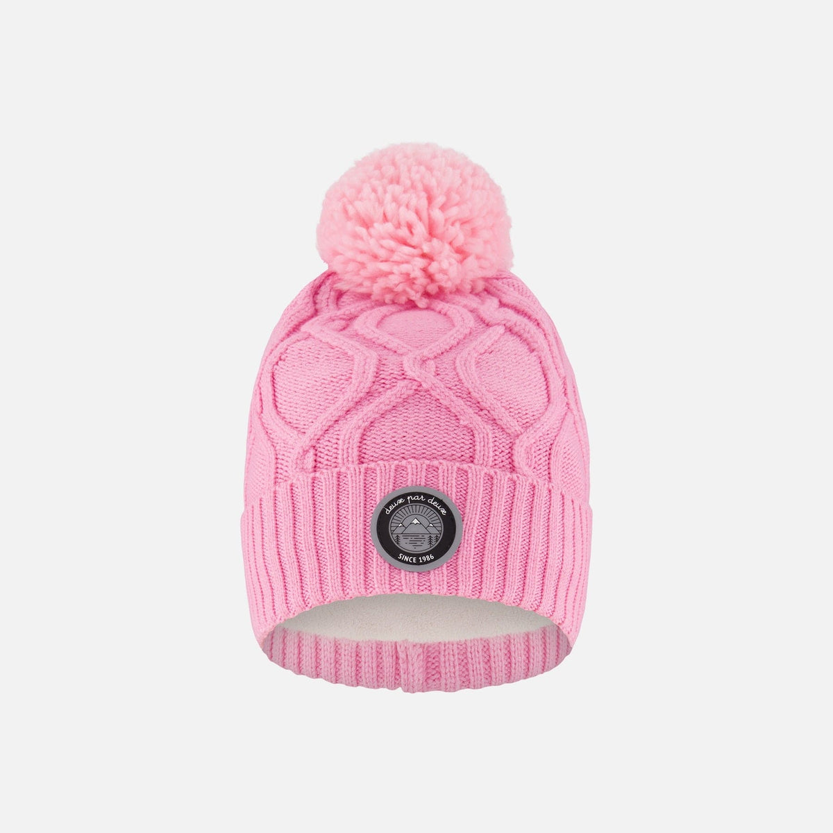 Deux Par Deux Kids Jersey Hat With Detachable Pompom - Stretchy Printed Beanie For Toddlers & Children, Machine Washable