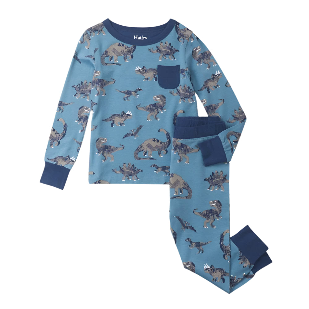 Hatley Bamboo Short Pajama Set - Prehistoric Marine