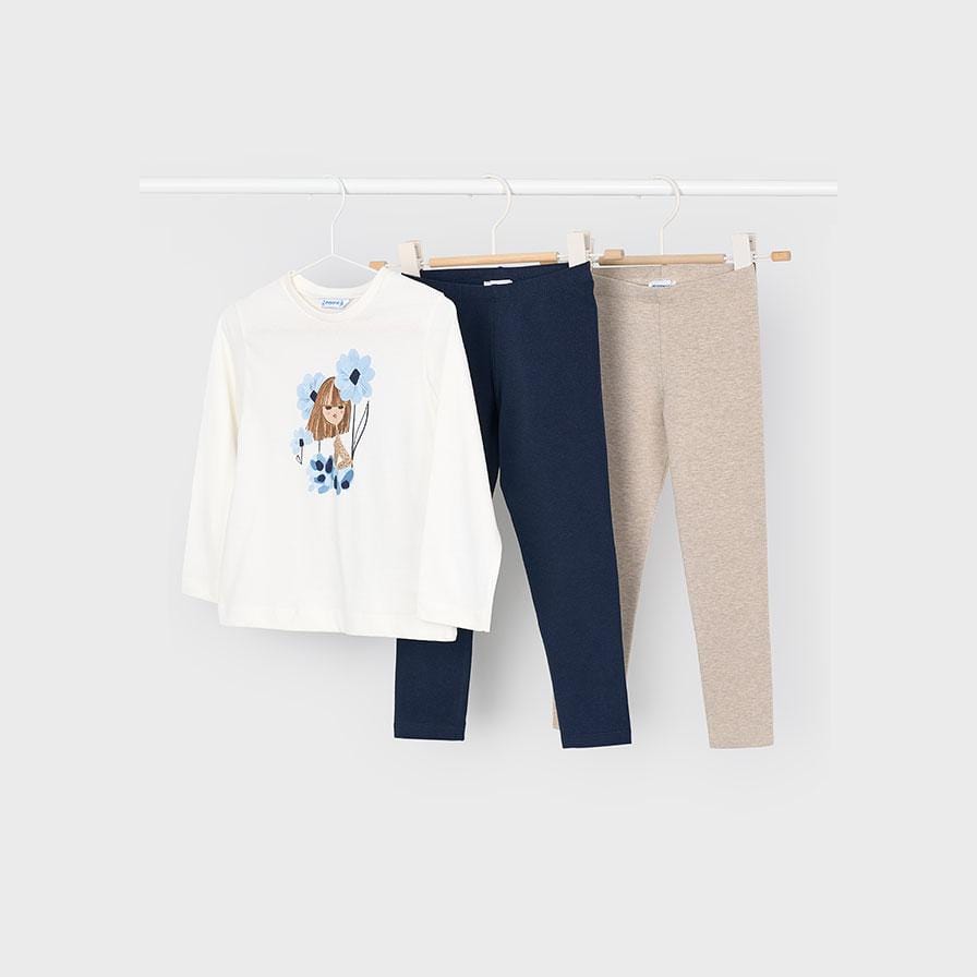 Mayoral Baby 3 Piece Tricot Set in Navy