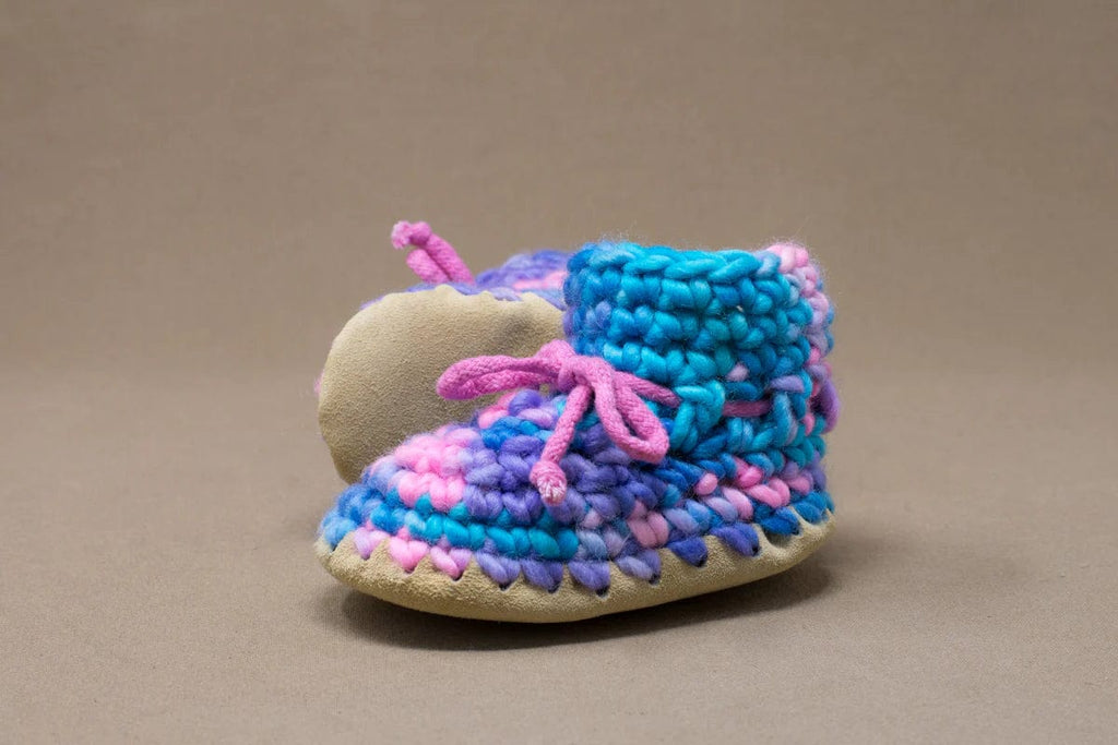 PINK MULTI Padraig Baby Crocheted Slipper B3 (3 to 12 Months) By PADRAIG Canada - 35506