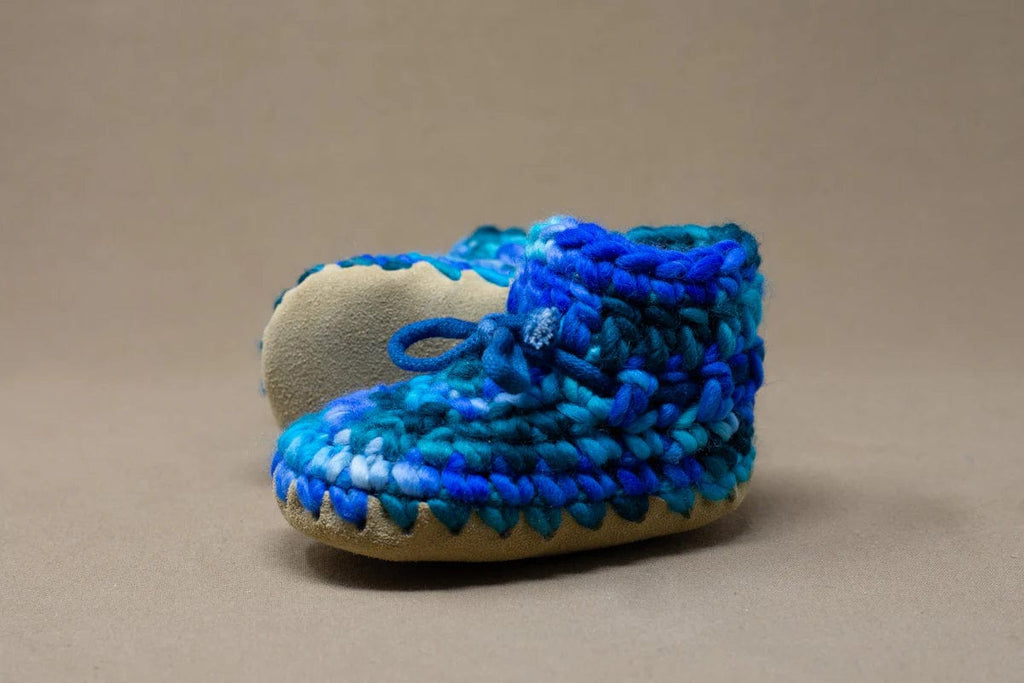 BLUE MULTI Padraig Baby Crocheted Slipper B3 (3 to 12 Months) By PADRAIG Canada - 35507