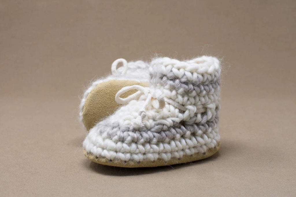 CREAM STRIPE Padraig Baby Crocheted Slipper B3 (3 to 12 Months) By PADRAIG Canada - 35510