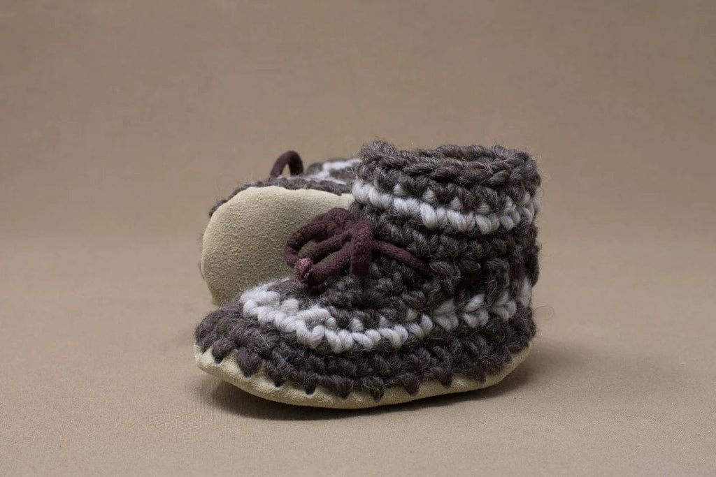 BROWN STRIPE Padraig Baby Crocheted Slipper B3 (3 to 12 Months) By PADRAIG Canada - 35515