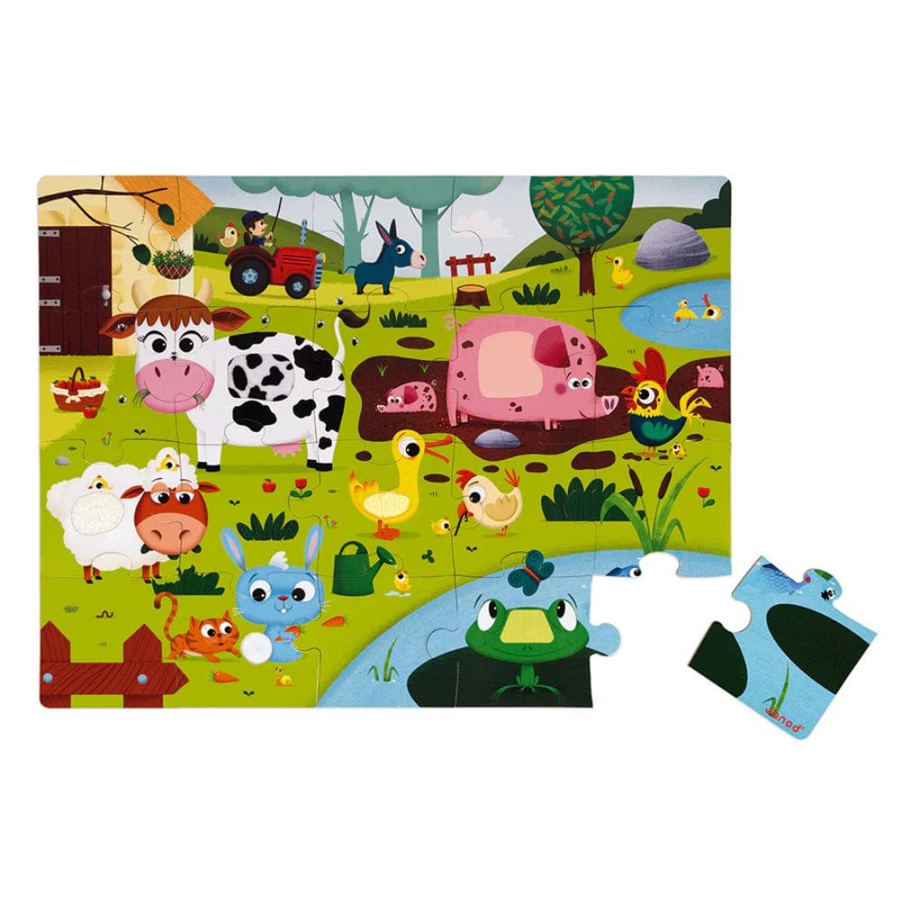 Janod 20 Piece Tactile Puzzle | Farm Animals By JANOD Canada - 46441