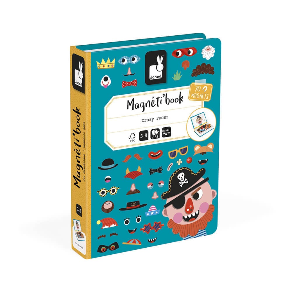 Janod Boy's Crazy Faces Magneti'Book By JANOD Canada - 50565