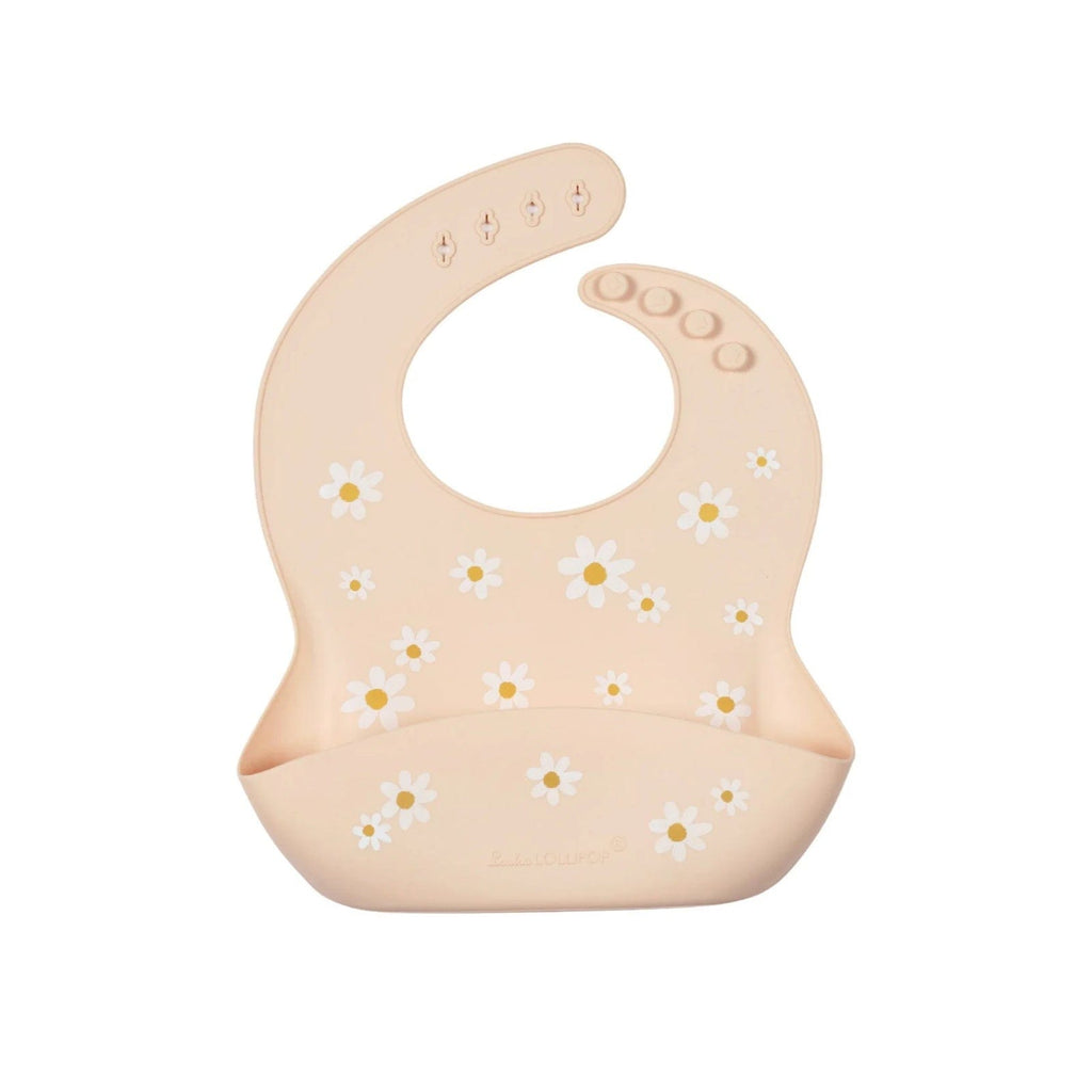 Loulou Lollipop Printed Silicone Bib - Daisy Oat By LOULOU LOLLIPOP Canada - 66101