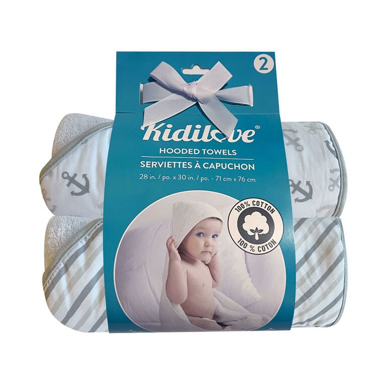 Kidilove 2 Pack Towels - Grey/Anchor By KIDILOVE Canada - 76165