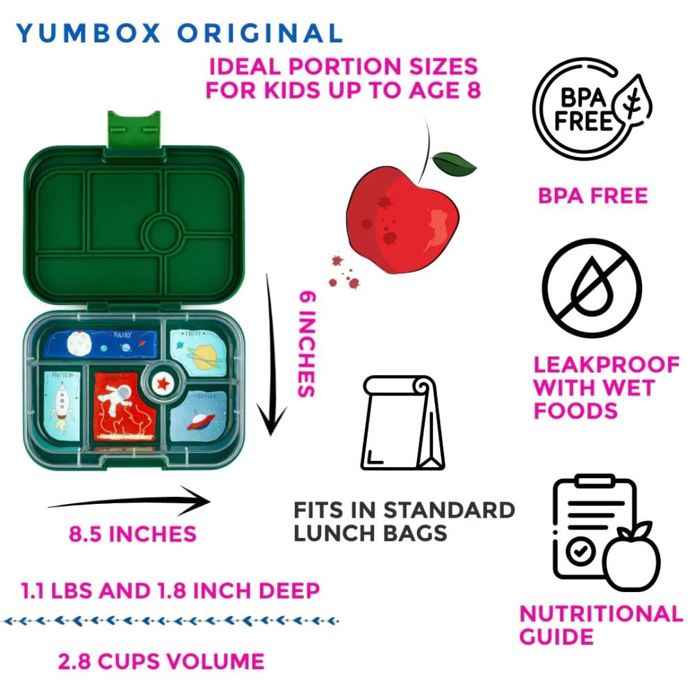 Yumbox Original 6 Compartment Bento Box - Explore Green By YUMBOX Canada - 76573
