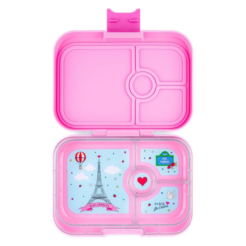 Yumbox Panino 4 Compartment - Fifi Pink w/ Paris Je t'aime Tray By YUMBOX Canada - 76578