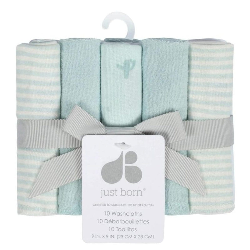 Just Born 10 Pack Washcloths - Desert Cactus By JUST BORN Canada - 76681