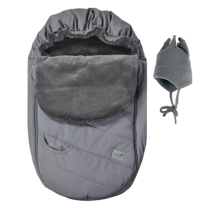 Perlimpinpin Car Seat Cover & Hat - Gris Faille By PERLIMPINPIN Canada - 78085