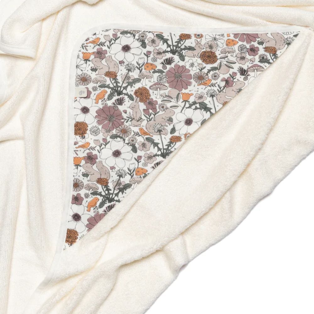 Perlimpinpin Bamboo Hooded Towel - Floral Patch By PERLIMPINPIN Canada - 80322