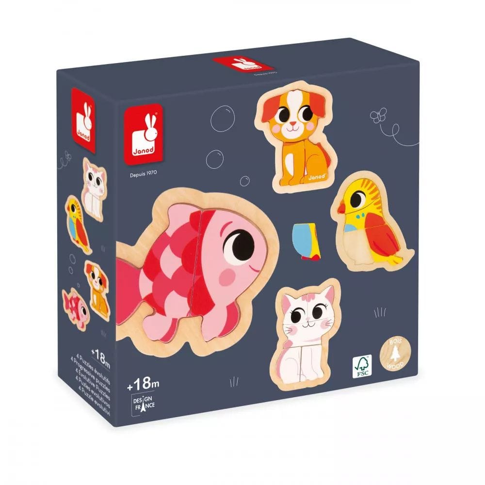 Janod 4-in-1 Progressive Puzzle - Pet By JANOD Canada - 81070