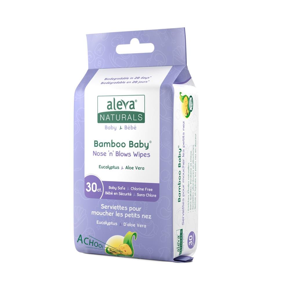 Aleva Naturals Bamboo Baby Wipes - Nose 'n' Blows (30pc) By ALEVA NATURALS Canada - 81193