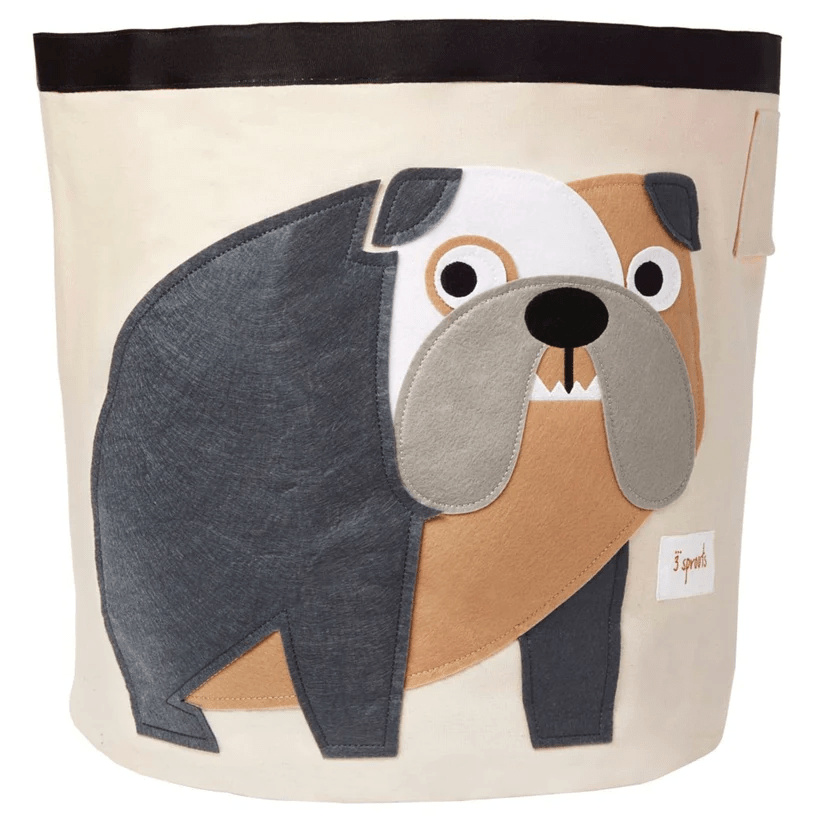 3 Sprouts Storage Bin - Gray Bulldog By 3 SPROUTS Canada - 81216