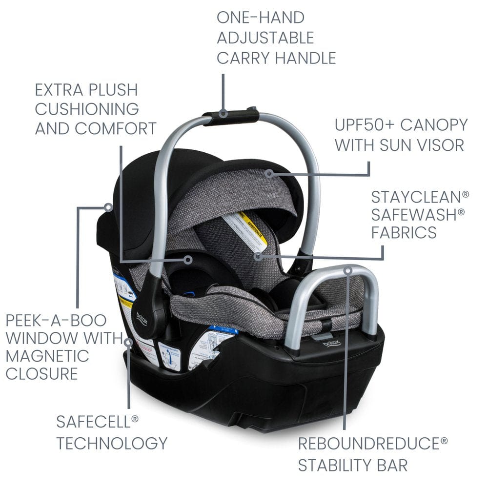 Britax Willow SC Infant Car Seat with Alpine Base - Pindot Onyx By BRITAX Canada - 83501