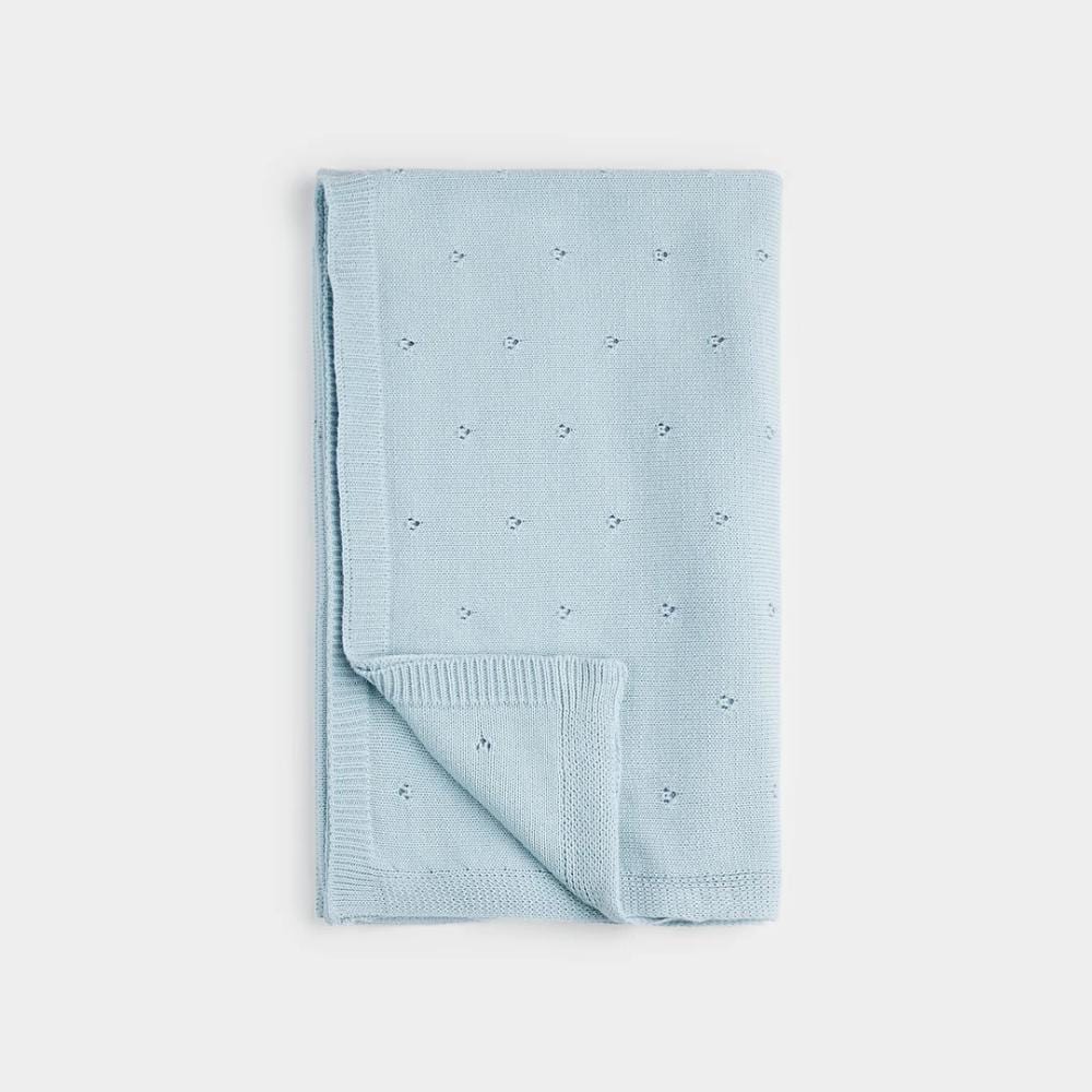 Petit Lem Baby Knitted Blanket - Light Blue By PETIT LEM Canada - 83784