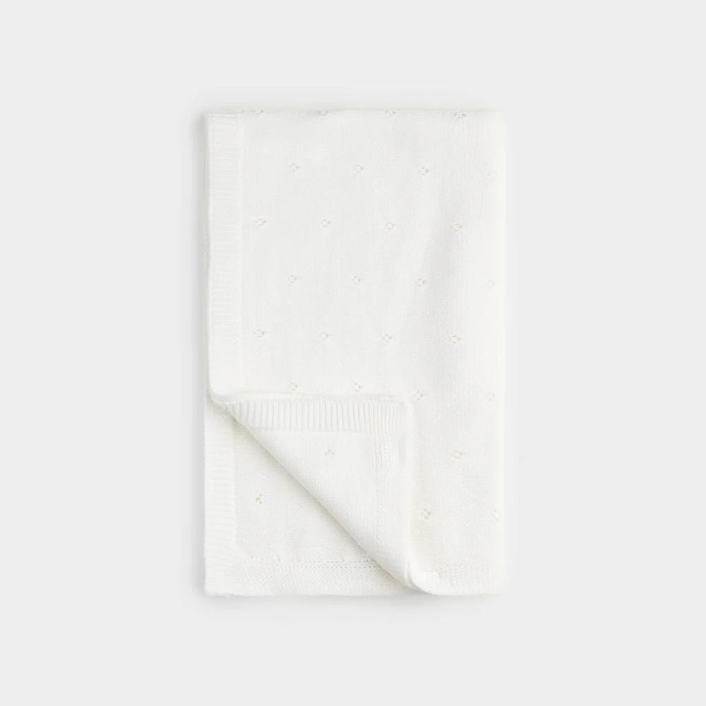 Petit Lem Baby Knitted Blanket - Off White By PETIT LEM Canada - 83786