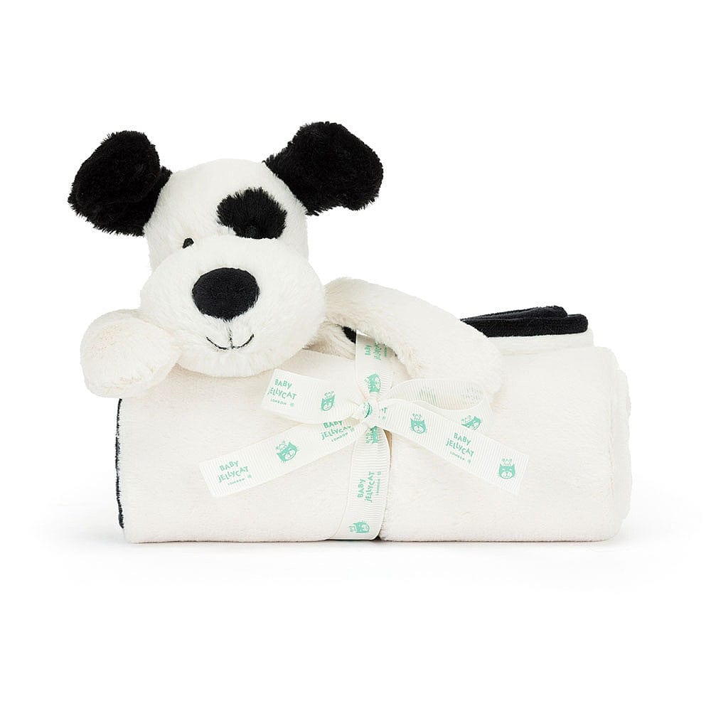 Jellycat Bashful Puppy Blankie - Black and Cream By JELLYCAT Canada - 84450