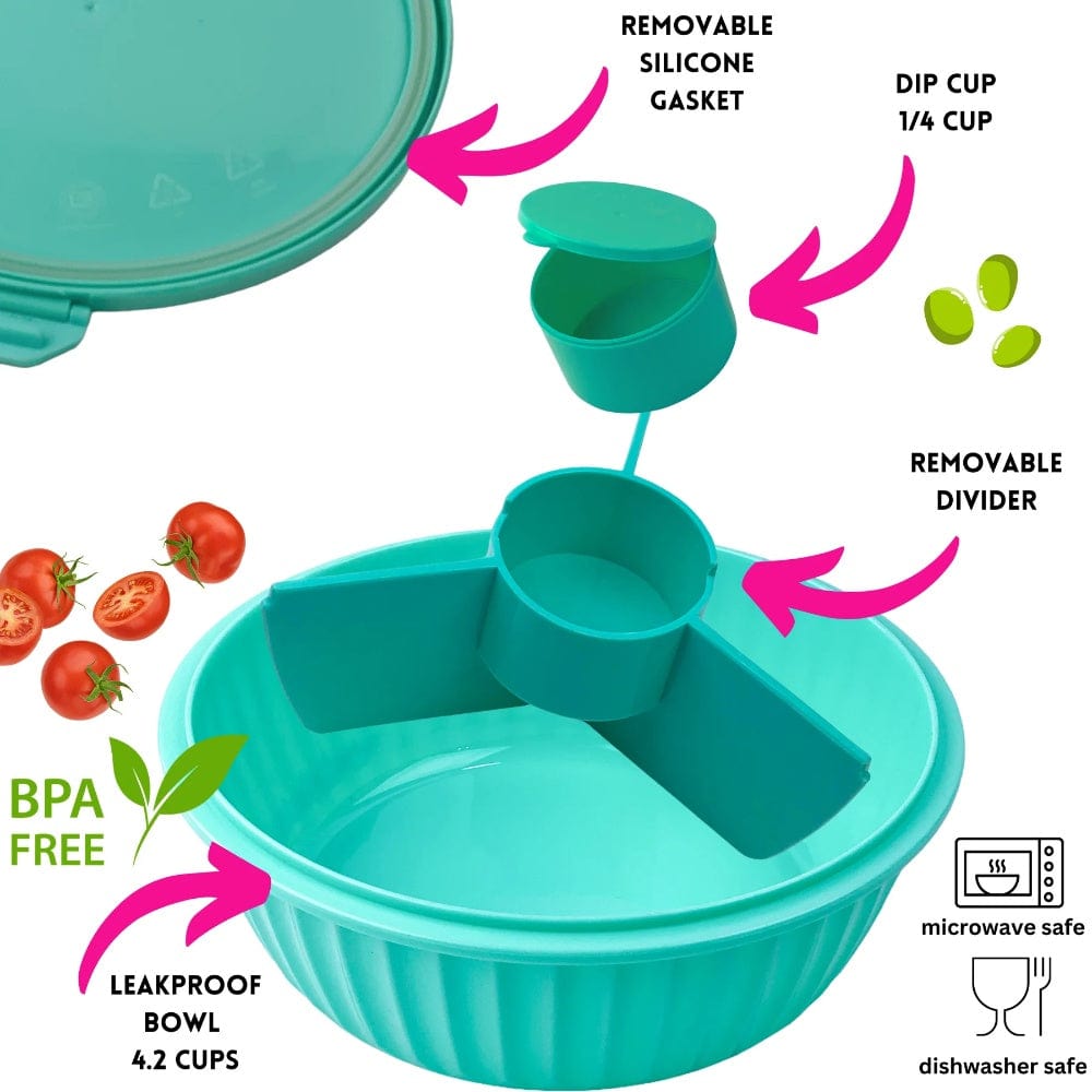 Yumbox Poke Bowl with 3 Compartments - Paradise Aqua By YUMBOX Canada - 84587