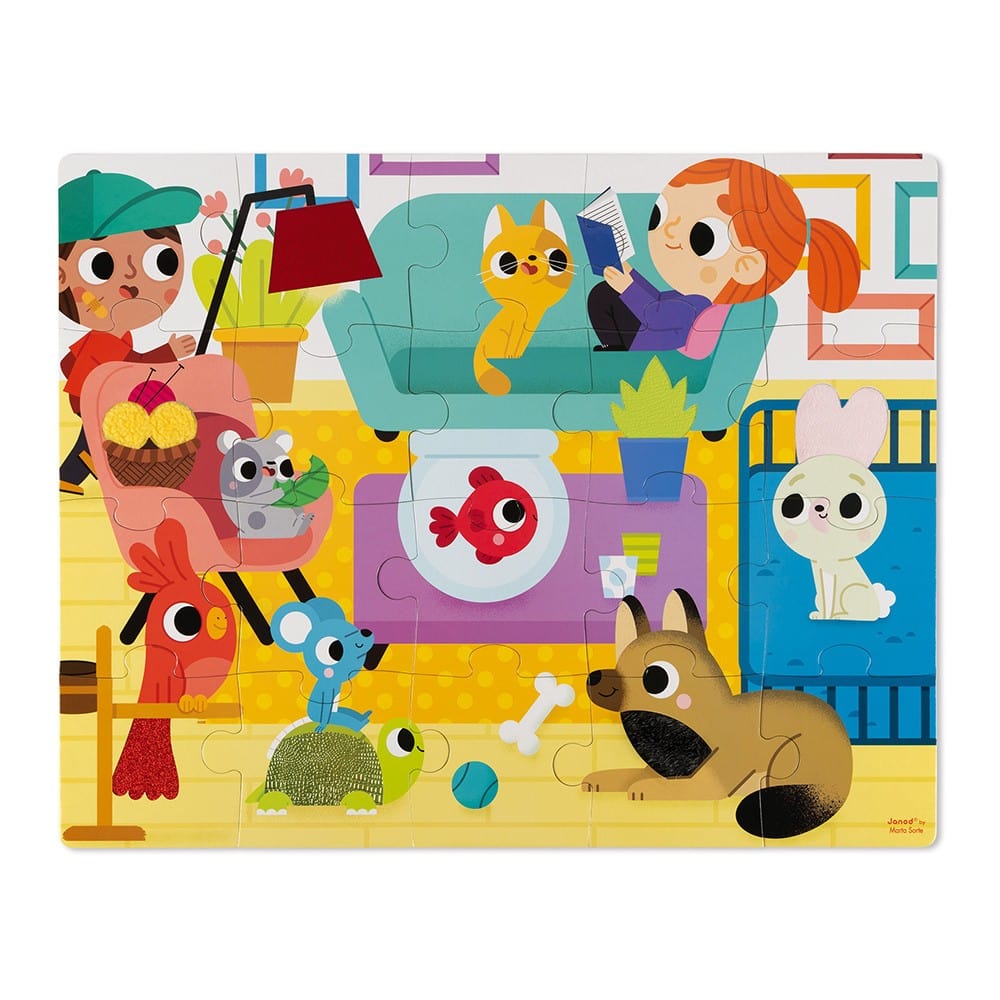 Janod 20-Piece Tactile Puzzle - Pets By JANOD Canada - 85103