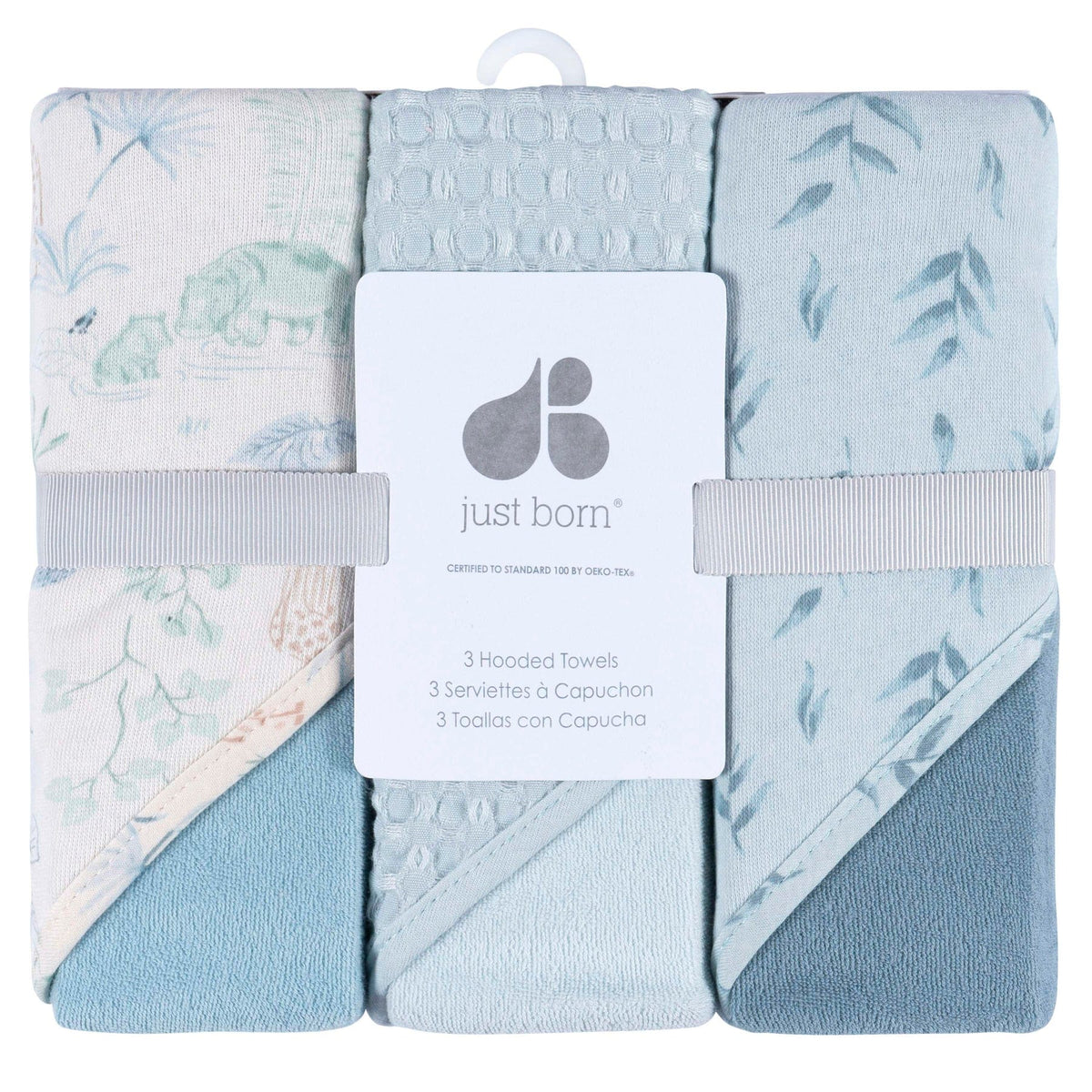 Just Born 3-Pack Hooded Towels - Blue – Jump! The BABY Store
