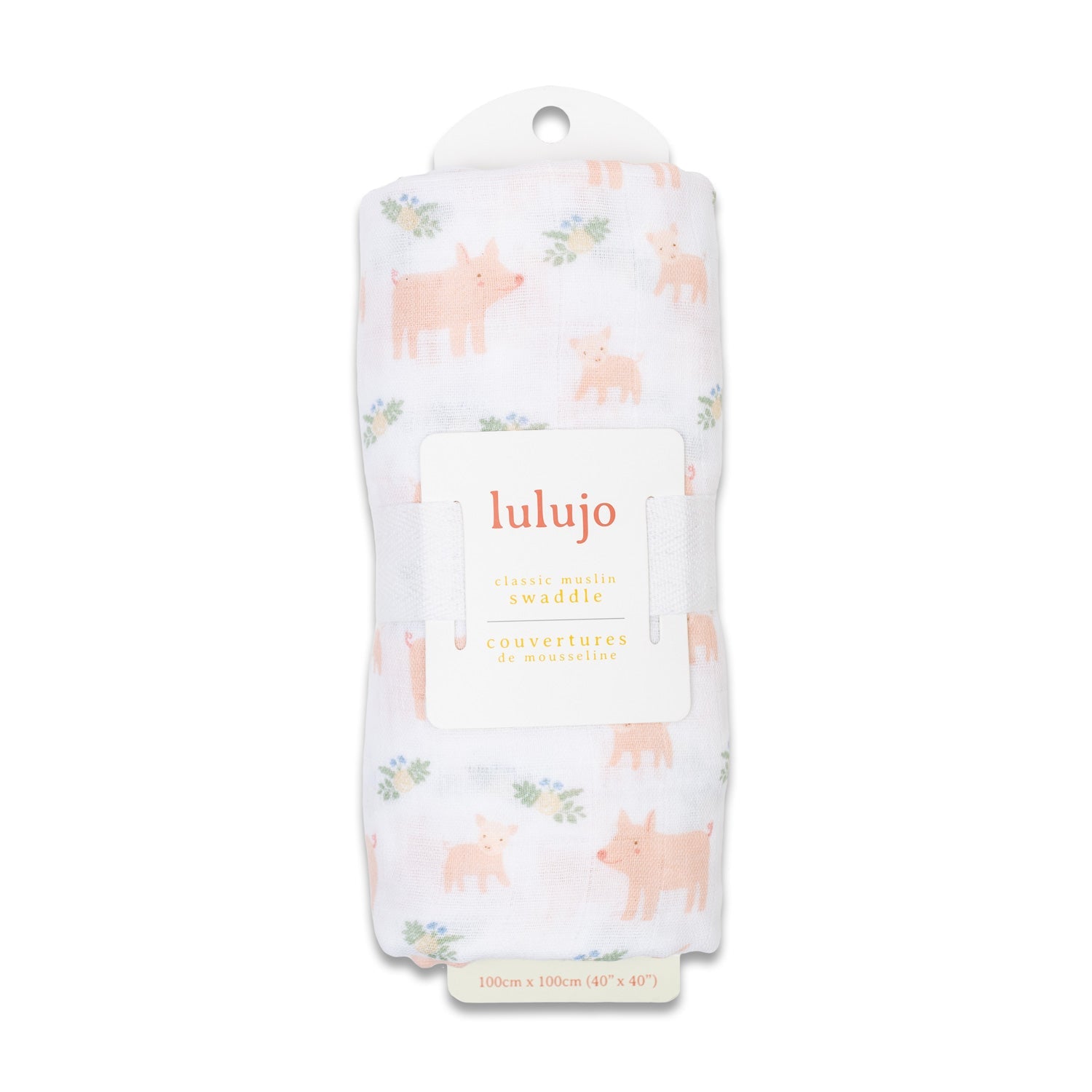 Lulujo Classic Muslin Swaddle Piggies Ships from Ontario