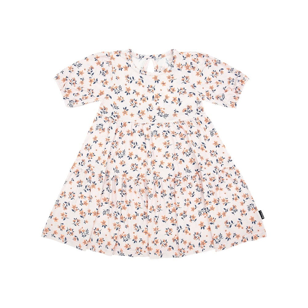18-24M / PEACHY BLOSSOM Belan.J Short Sleeves Tiered Dress - Peachy Blossom By BELAN.J Canada - 93180