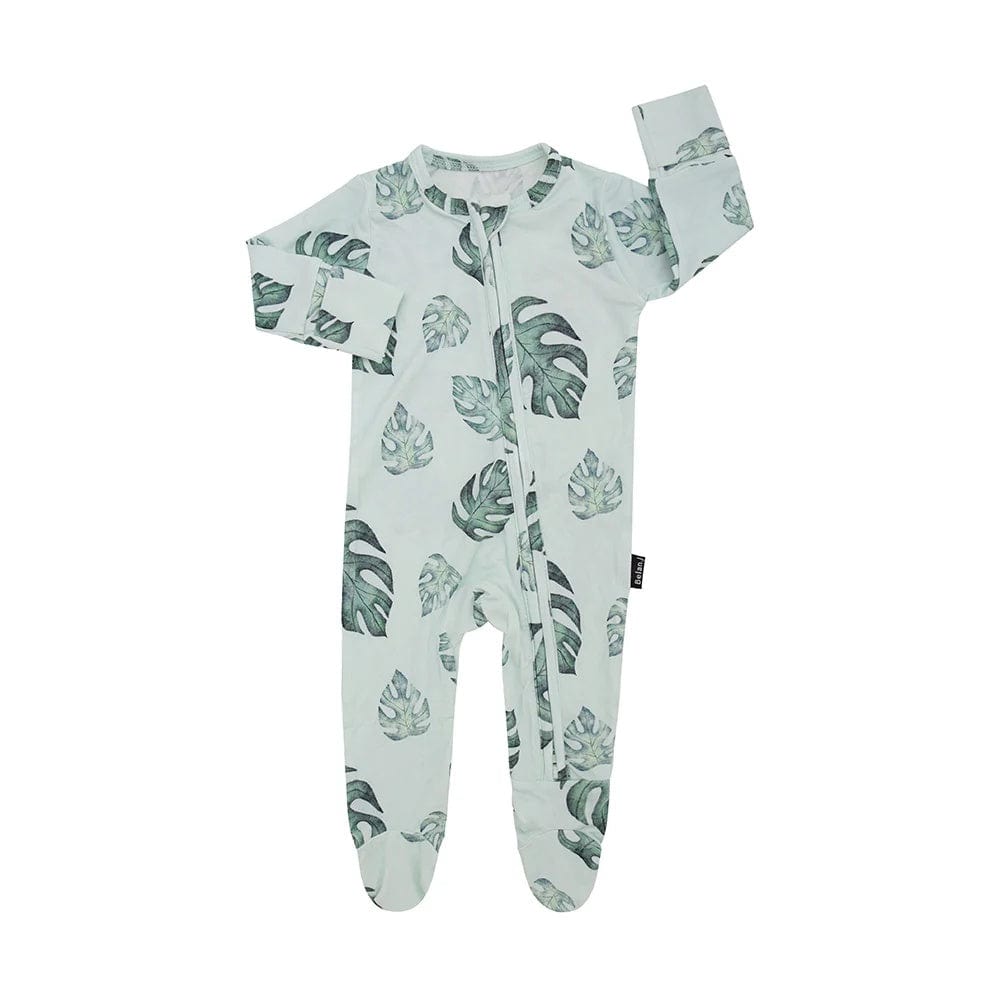 Belan.J Footed Zipper Sleeper - Tropical Leaves By BELAN.J Canada -