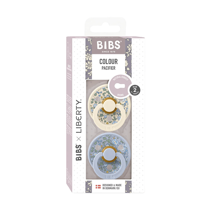 Bibs Original Latex Pacifiers 2 Pack Liberty - Eloise Dusty Blue Mix By BIBS Canada -