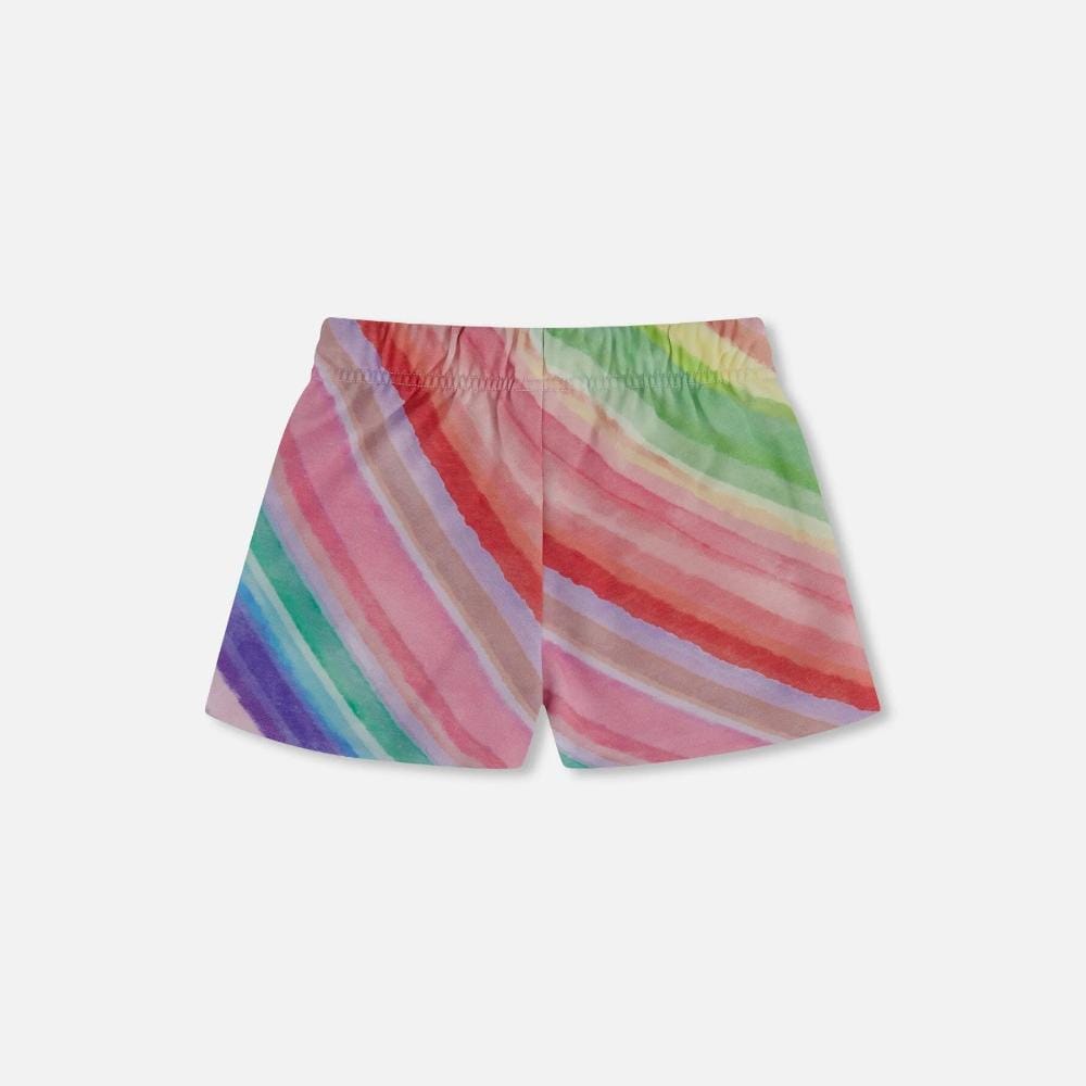 Deux Par Deux French Terry Shorts - Rainbow Stripe By DEUX PAR DEUX Canada -