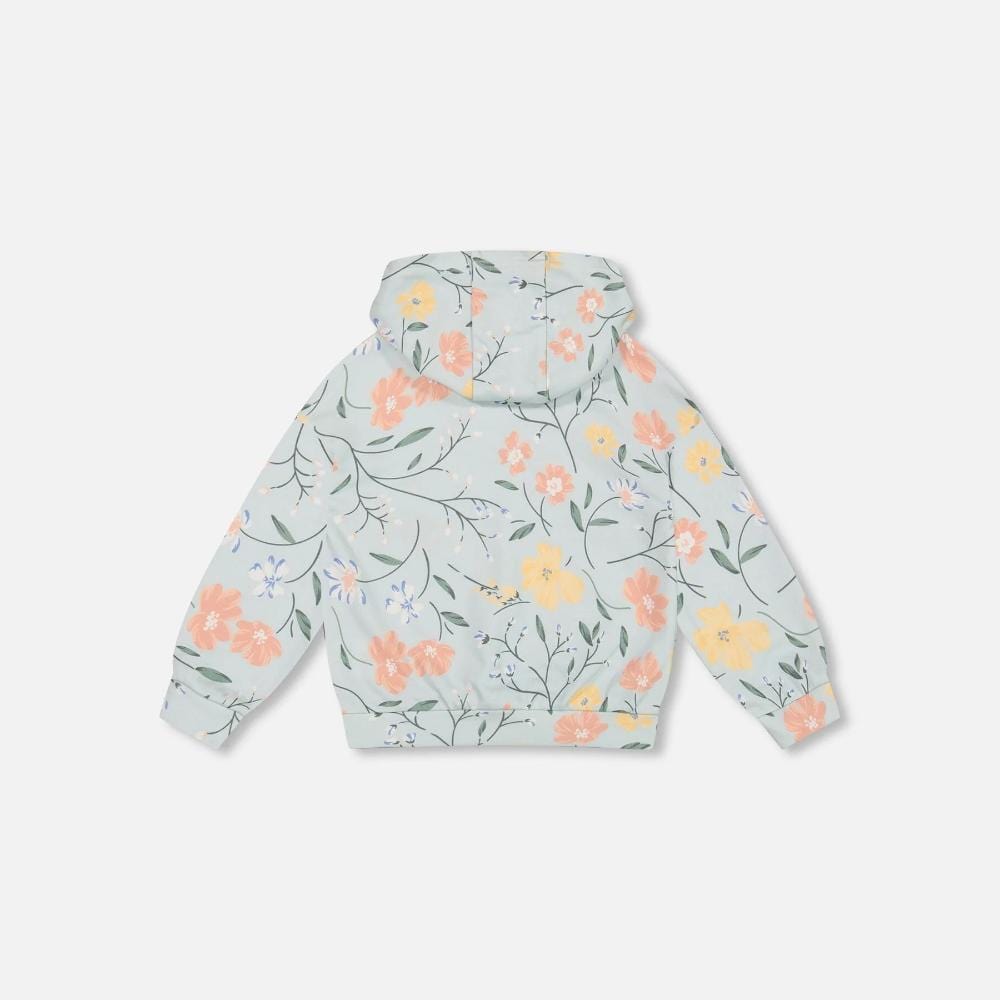 Deux Par Deux French Terry Sweatshirt - Baby Blue Flowers By DEUX PAR DEUX Canada -