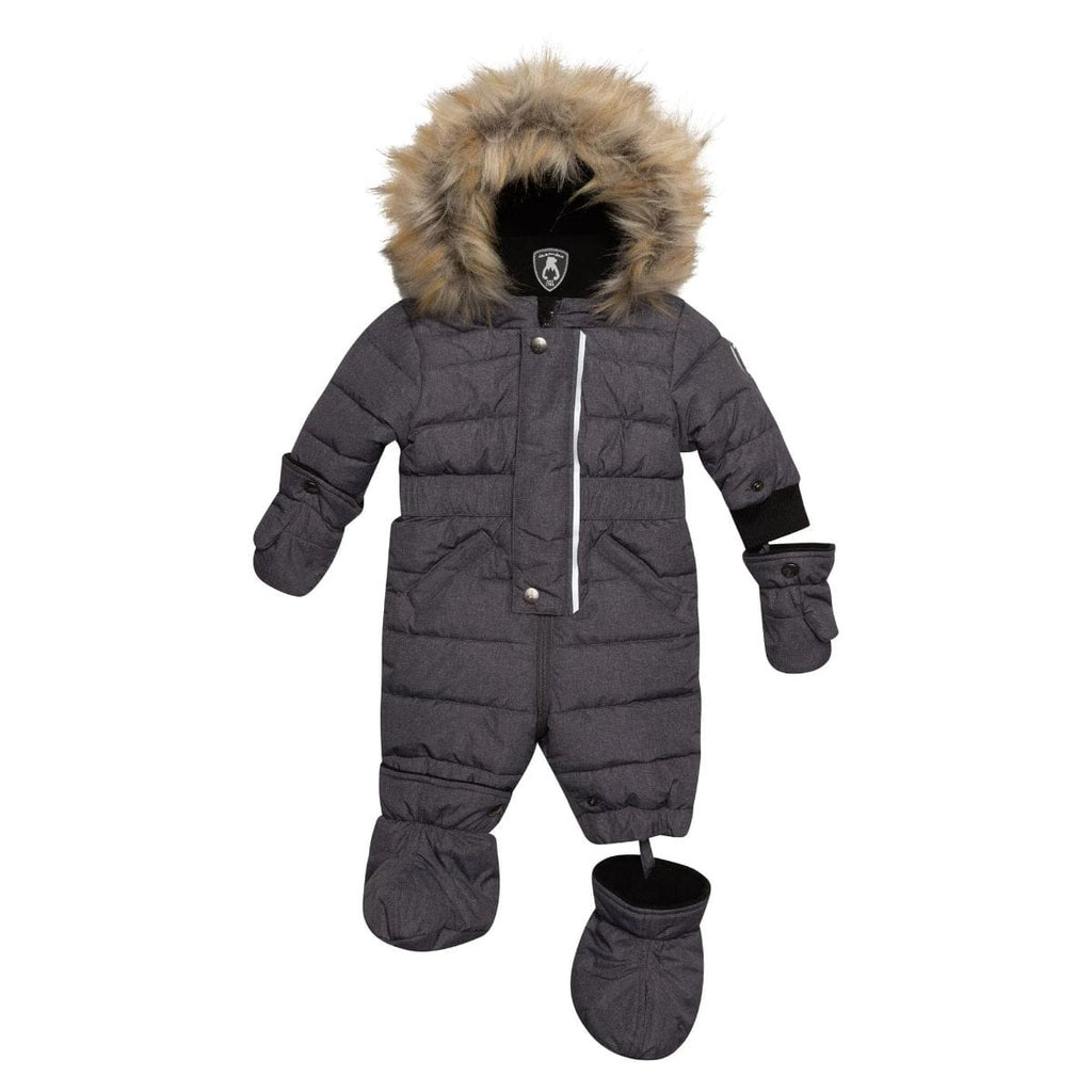 Deux Par Deux One-Piece Baby Snowsuit - Grey Texture By DEUX PAR DEUX Canada -