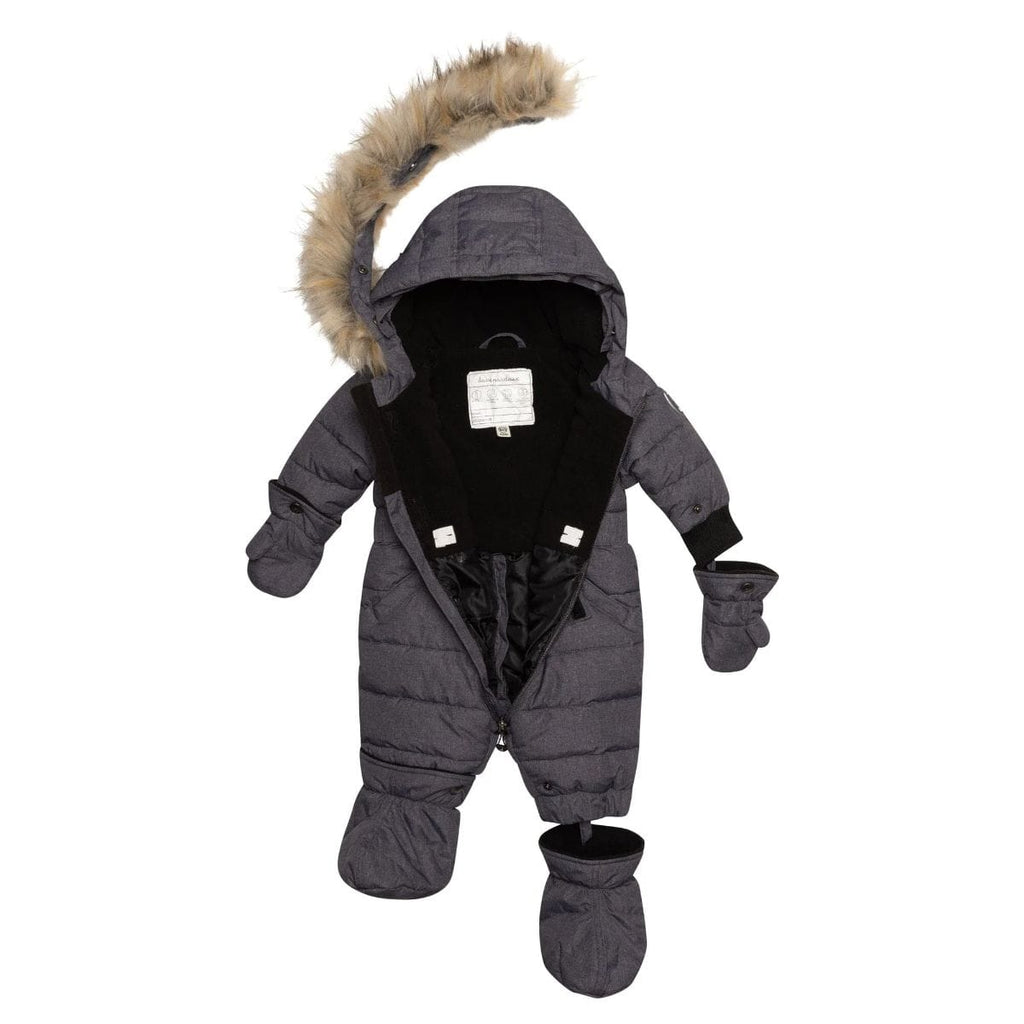 Deux Par Deux One-Piece Baby Snowsuit - Grey Texture By DEUX PAR DEUX Canada -