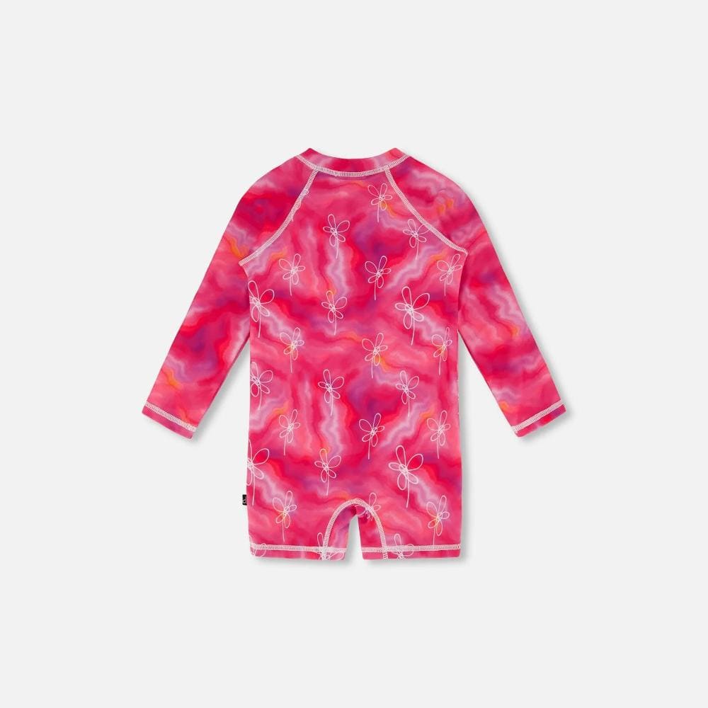 Deux Par Deux One-Piece Long Sleeve Rashguard - Fuchsia Tie Dye By DEUX PAR DEUX Canada -