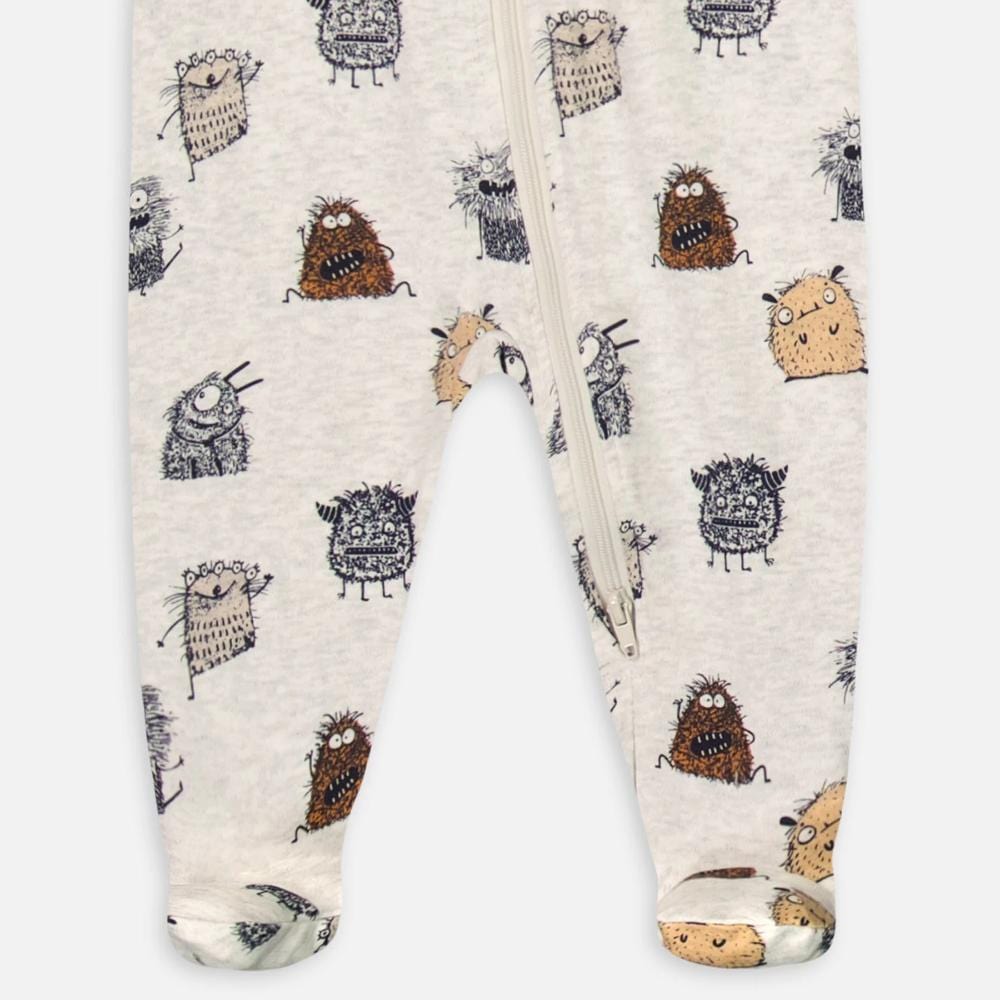 Deux Par Deux Organic Cotton Sleeper - Printed Monsters By DEUX PAR DEUX Canada -