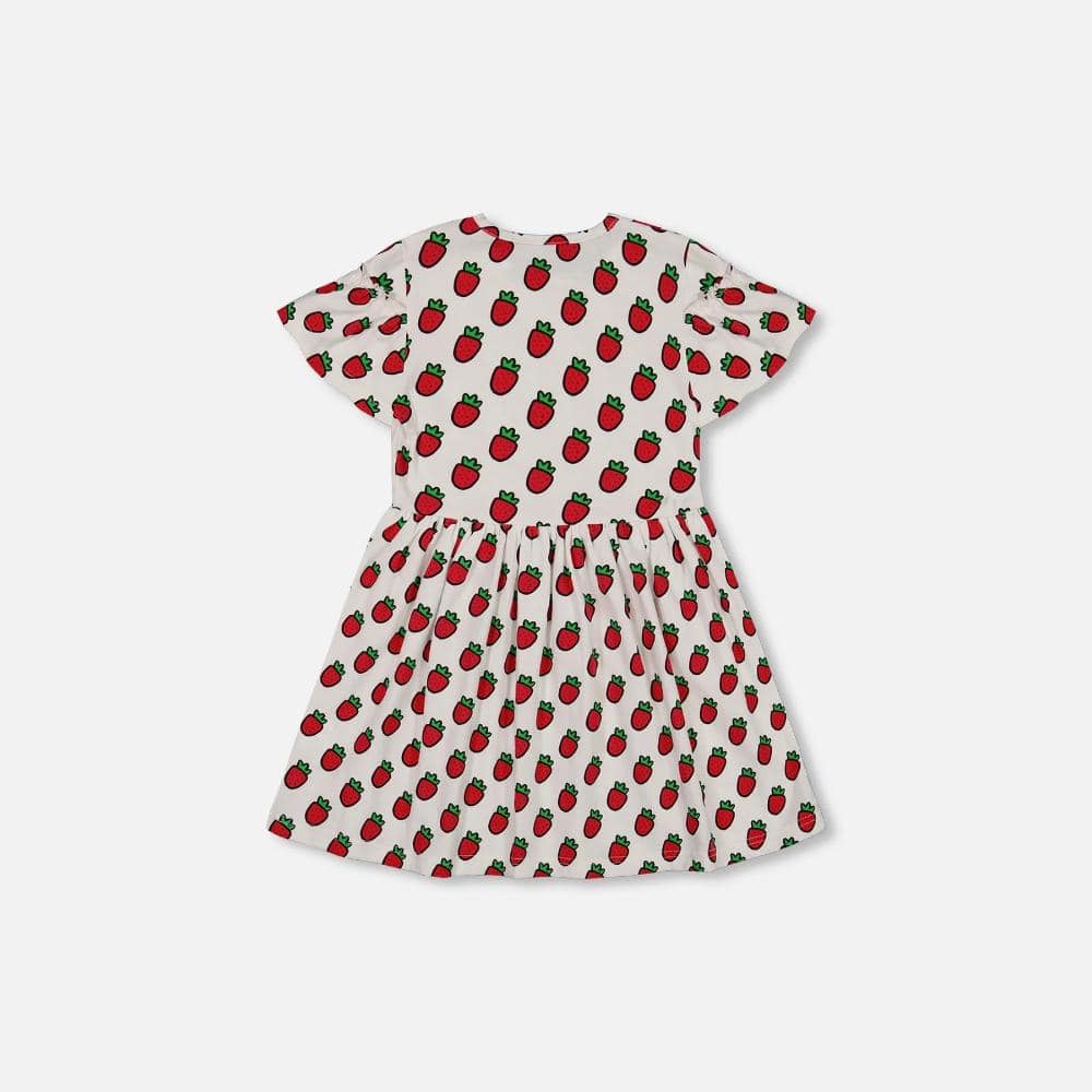 Deux Par Deux Organic Jersey Dress - Pop Strawberry By DEUX PAR DEUX Canada -