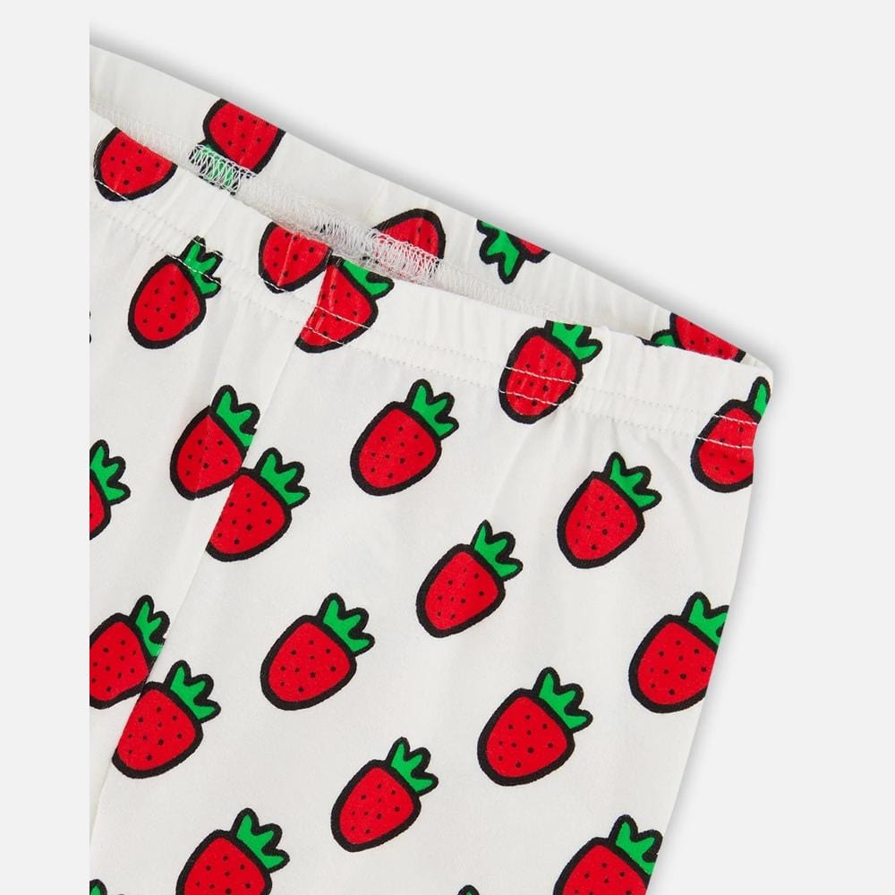 Deux Par Deux Organic Jersey Leggings - Pop Strawberry By DEUX PAR DEUX Canada -