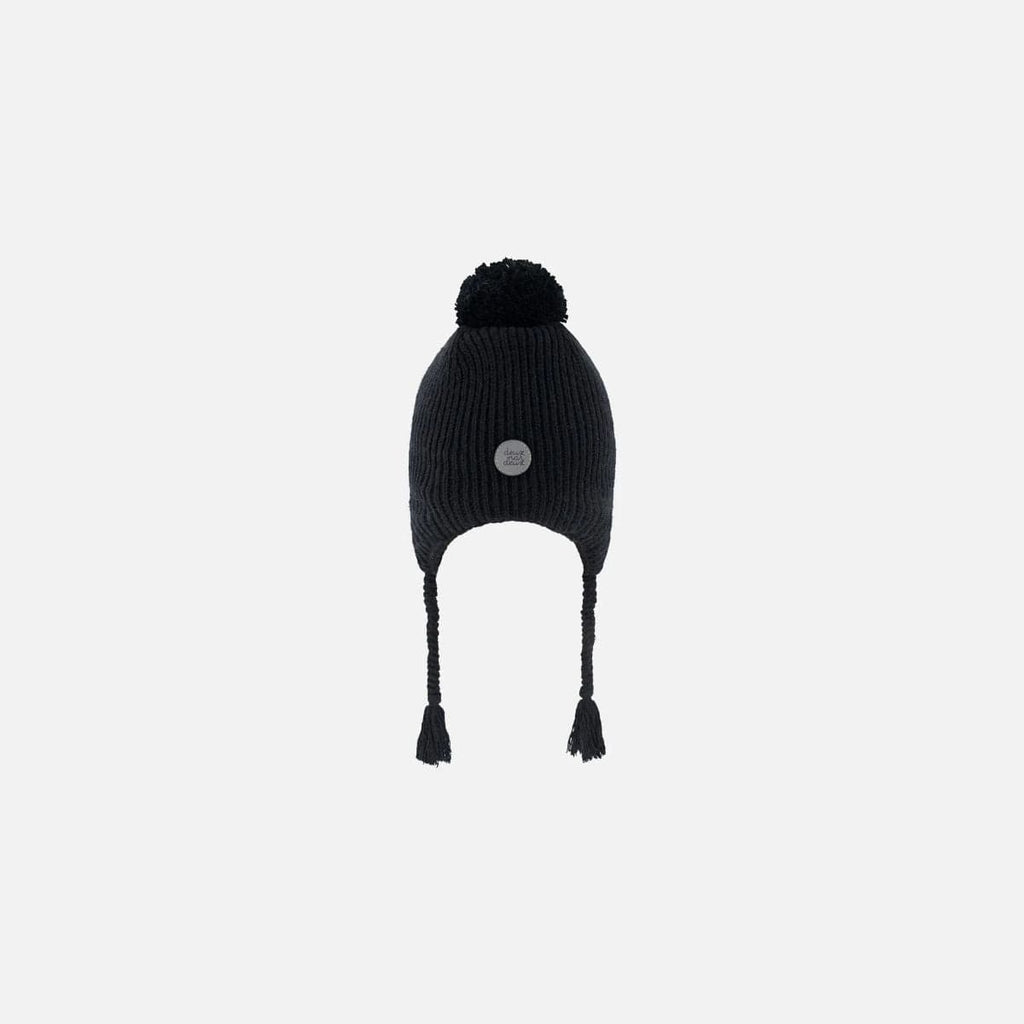 Deux Par Deux Peruvian Knit Hat - Black By DEUX PAR DEUX Canada -