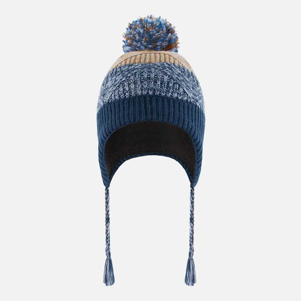 Deux Par Deux Peruvian Knit Hat - Teal Blue Colorblock By DEUX PAR DEUX Canada -