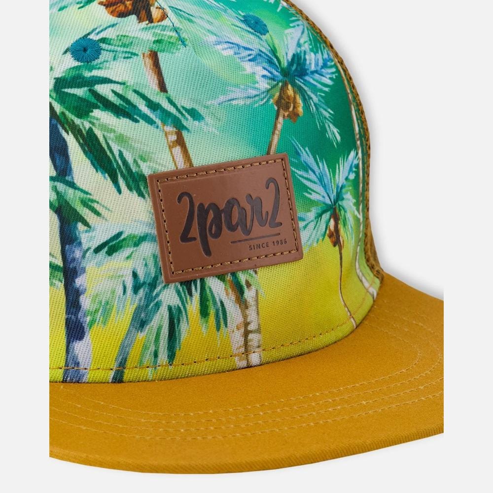 Deux Par Deux Printed Cap - Palm Tree By DEUX PAR DEUX Canada -