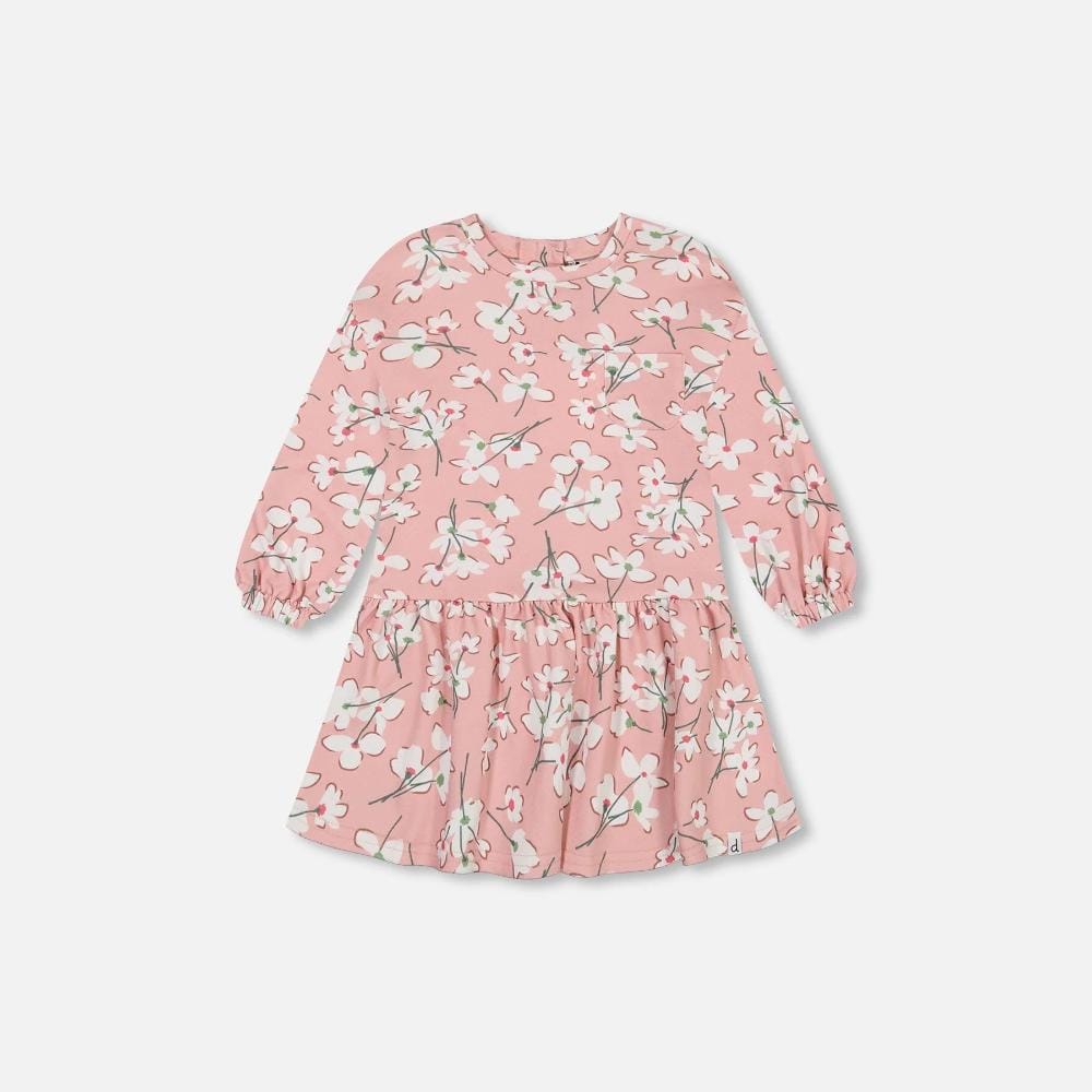 Deux Par Deux Printed French Terry Dress - Big Floral By DEUX PAR DEUX Canada -