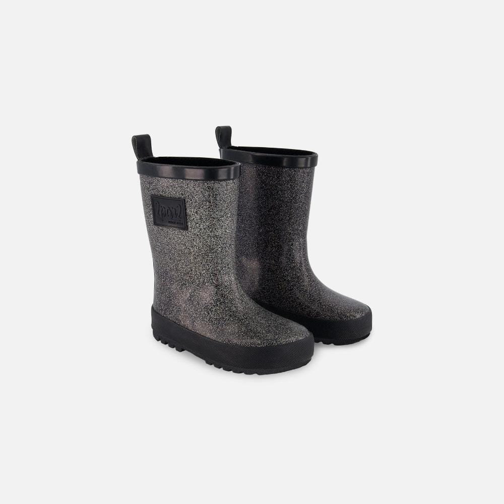 Deux Par Deux Rain Boots - Glittering Black By DEUX PAR DEUX Canada -