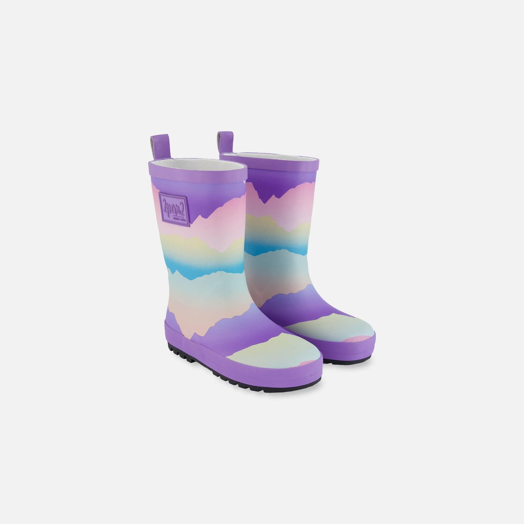 Deux Par Deux Rain Boots Rainbow Mountains Ships from Ontario
