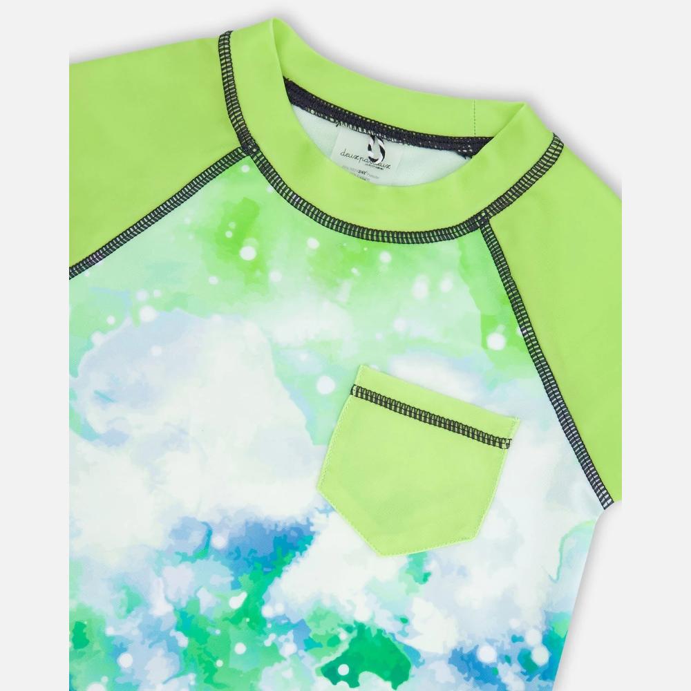 Deux Par Deux Rashguard with Pocket - Green Glow By DEUX PAR DEUX Canada -