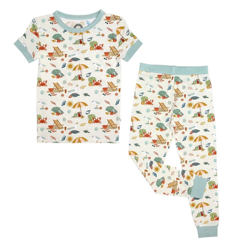 Emerson Bamboo Small Sleeve Kids Pajama Set - Beach Day By EMERSON AND FRIENDS Canada -