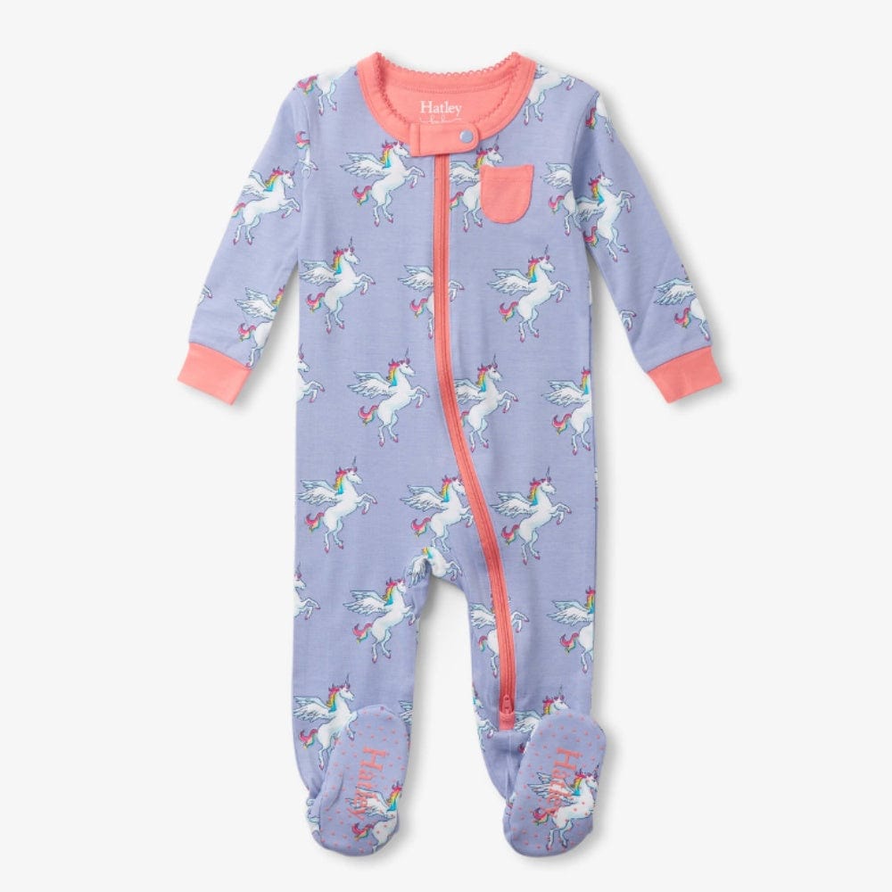 Hatley Footed Coverall Bamboo - Rainbow Pegasus By HATLEY Canada -