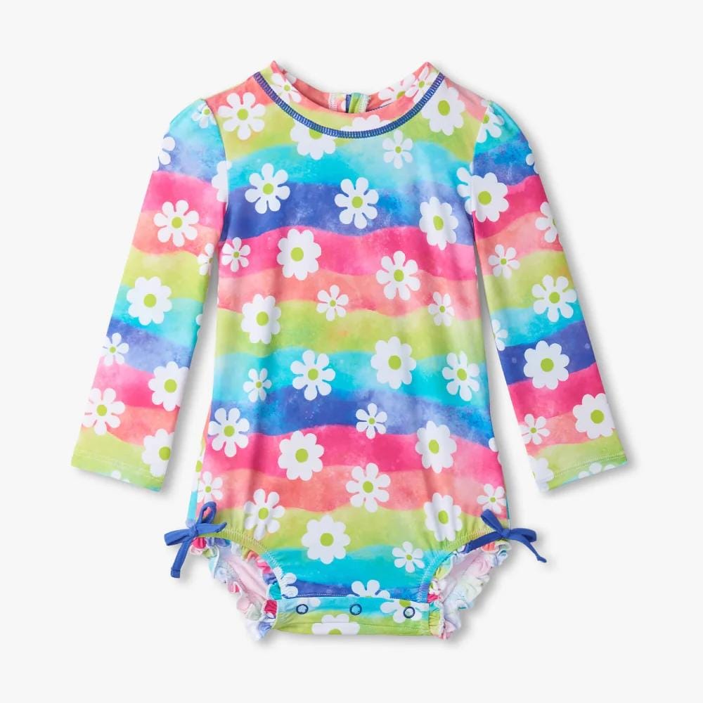 Hatley One-Piece Baby Girl Rashguard - Rainbow Flowers By HATLEY Canada -