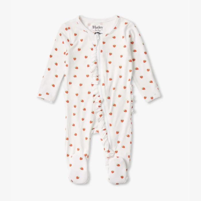 Hatley Ruffle Bum Bamboo Coverall - Ditsy Strawberries By HATLEY Canada -