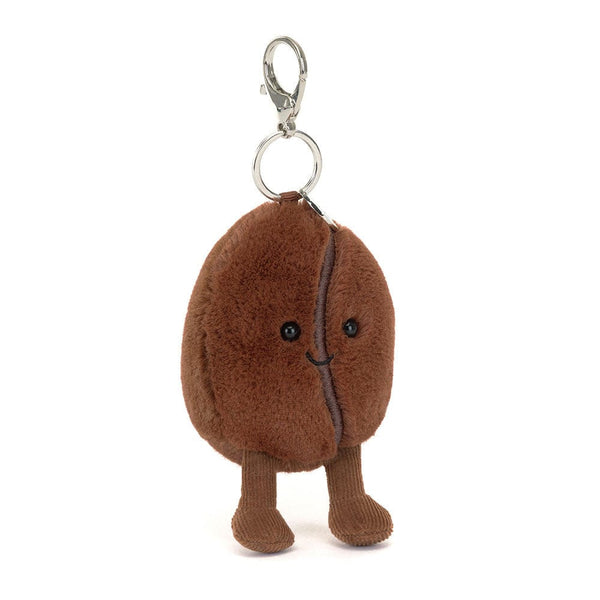 Jellycat Amuseables Coffee Bean Bag Charm Keychain Plush - Ships